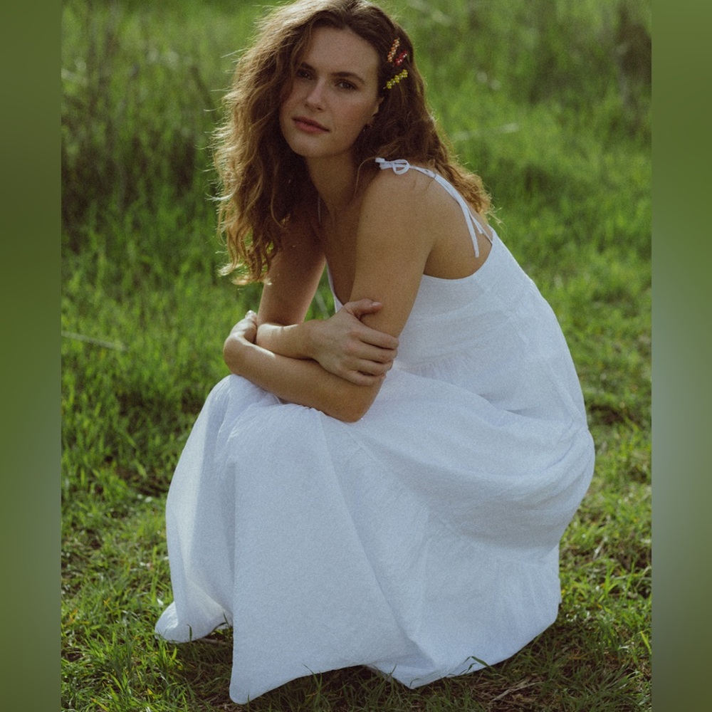 Melrose white tiered dress